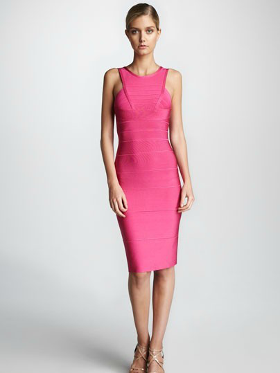 Robe Herve Leger Rose Pas Cher